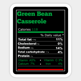 green beans casserole nutrition T-Shirt Sticker